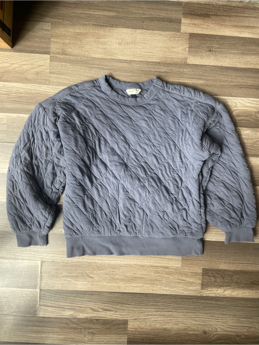 Quilted Purple Crewneck Sweatshirt